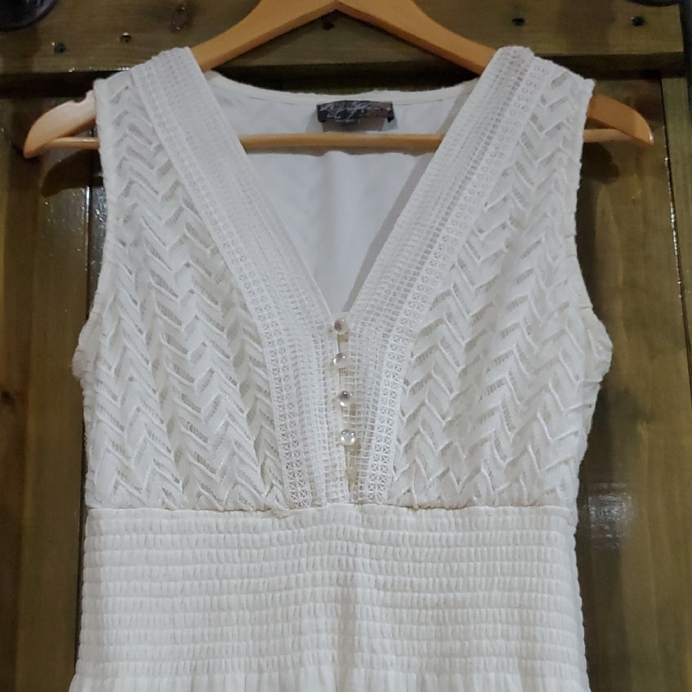 Elegant Cream Midi Dress